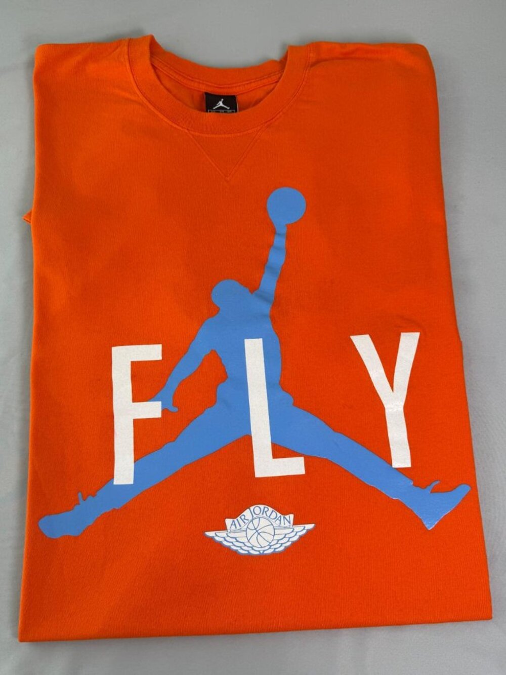 Vintage Air Jordan Fly Jumpman T Shirt Mens Size 3XL Orange Rare